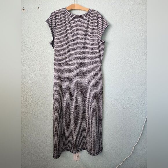 Talbots Faux Wrap Midi Maxi Blue Dress with Cap Sleeves - Picture 6 of 11